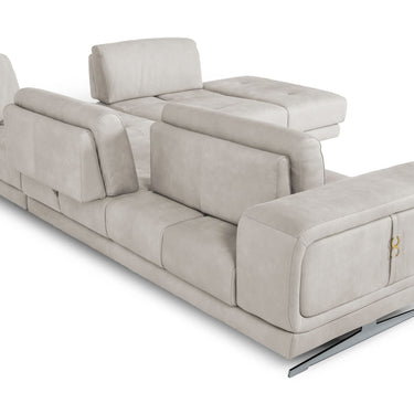 Lamod Italia Mood Light Grey Leather Right Facing Sectional Sofa