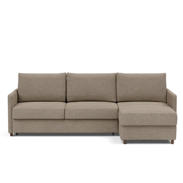 Neah sleeper upholstered in Halifax Wicker, studio shot