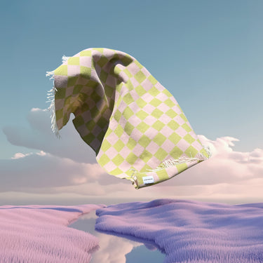Kiwi & Pink Checkerboard Blanket by Maison Deux, photo 6