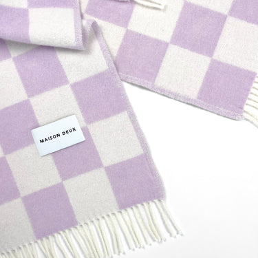 Lilac & White Checkerboard Blanket by Maison Deux, photo 4