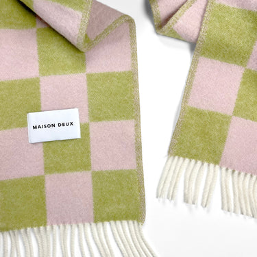 Kiwi & Pink Checkerboard Blanket by Maison Deux, photo 3