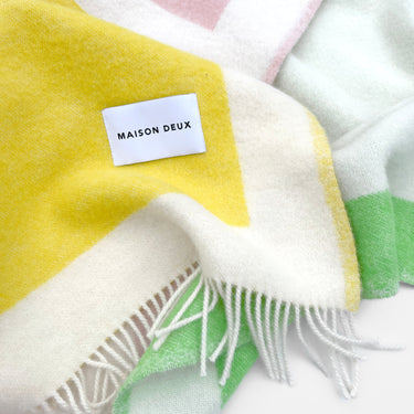Yellow, Green & Lilac Color Block No. 2 Blanket by Maison Deux, photo 4
