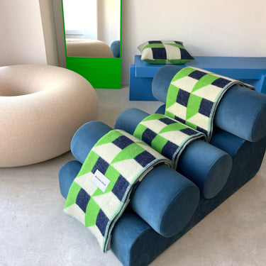 Apple & Navy Cubics Blanket by Maison Deux, photo 4