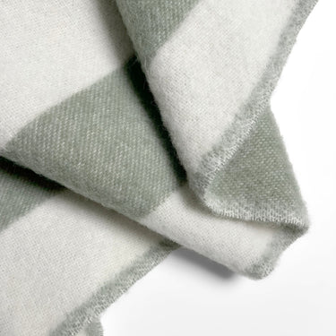 Agave (Olive Green & White) Rough Stripe Blanket by Maison Deux, photo 4
