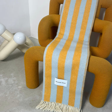 Ice Blue & Honey Candy Wrap Blanket by Maison Deux, photo 2