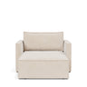 Newilla sleeper upholstered in Adario Basmati, studio shot