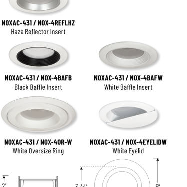 Nora Lighting NOXAC-431 product diagram and dimensions