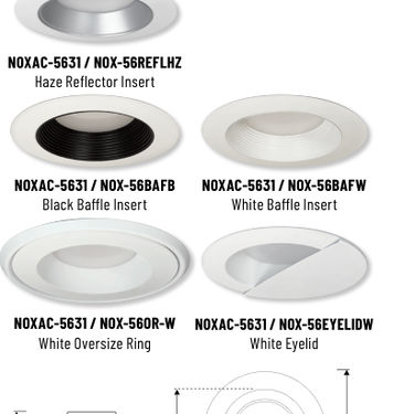 Nora Lighting NOX-56REFL product diagram and dimensions