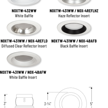 Nora Lighting NOX-4REFL product diagram and dimensions