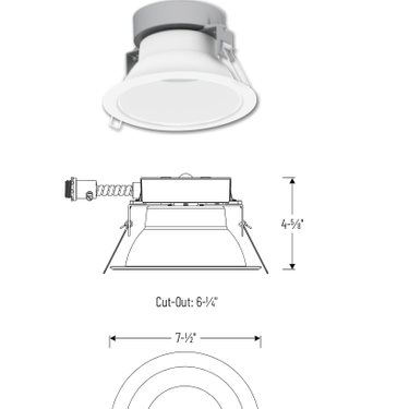Nora Lighting NQZ-61REFL product diagram and dimensions
