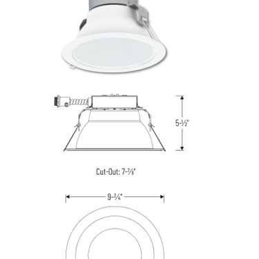 Nora Lighting NQZ-81REFL product diagram and dimensions
