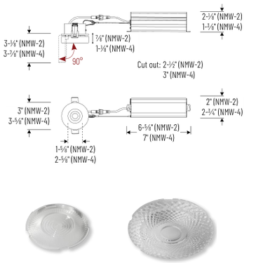 Nora Lighting NMWA-4OPT product diagram and dimensions