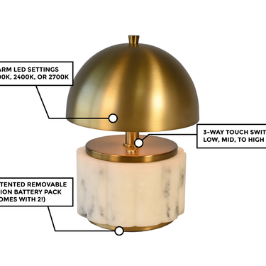 Mini Nora rechargeable lamp, Antique Brass with Metal Shade – view 3