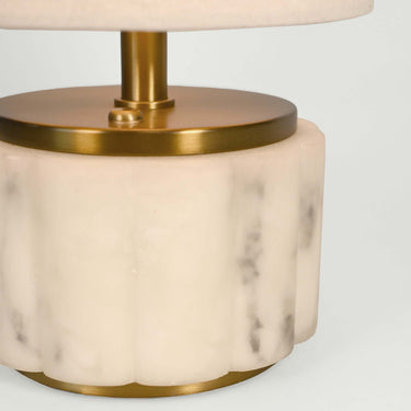 Mini Nora rechargeable lamp, Antique Brass with Linen Shade – view 3