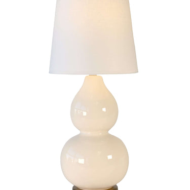 Norma Jean rechargeable lamp, Ivory & Brass – view 2