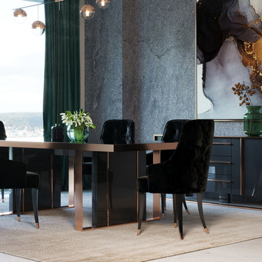 Nova Domus Cartier Black & Rosegold Dining Table
