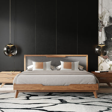 California King Nova Domus Soria Grey & Walnut Bed