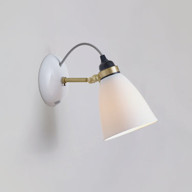 Original BTC Hector 30 Medium Dome Wall Light in Satin Brass w Grey Cable – detail 6
