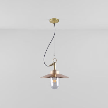 Original BTC Well Glass Pendant with Visor in Bronze Clear – detail 5