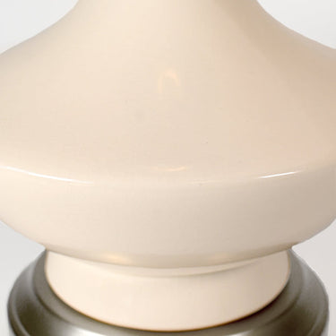 Soft ambient light from Oliver Ivory Cordless Table Lamp Brushed Nickel