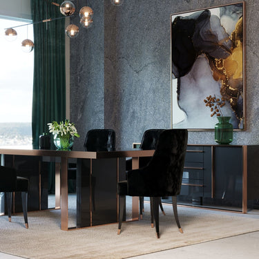 Nova Domus Cartier Black & Rosegold Dining Table