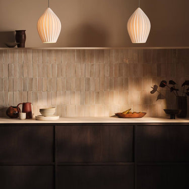 Original BTC Fin Pendant, Extra Large, pair over a kitchen counter – AW26 lookbook room photo