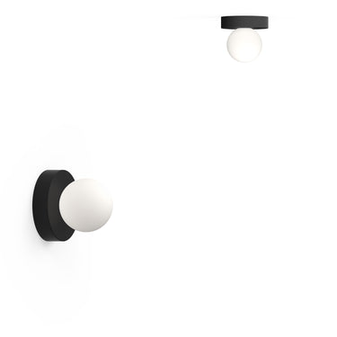4", Matte Black Bola Sphere Flush Mount by Pablo Designs, studio photo