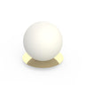 8-inch, Brass Bola Sphere Table Lamp by Pablo Designs, studio photo