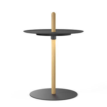 Small White Oak with Black Tray Nivél Pedestal by Pablo Designs, studio photo