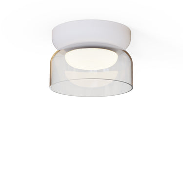 Clear, White Totem Mini Flush Mount by Pablo Designs, studio photo