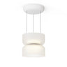 Etched White, White Totem Mini Up/Down Pendant by Pablo Designs, studio photo