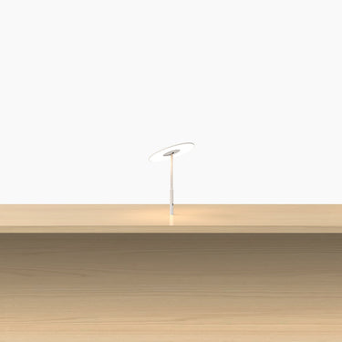 White Circa Grommet lamp by Pablo, wide view