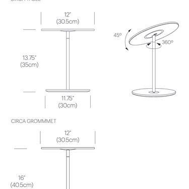 Pablo Designs Circa grommet lamp dimensions diagram