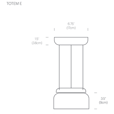 Pablo Designs Totem Mini Pendant dimensions diagram