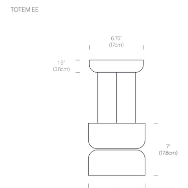 Pablo Designs Totem Mini Up/Down pendant dimensions diagram
