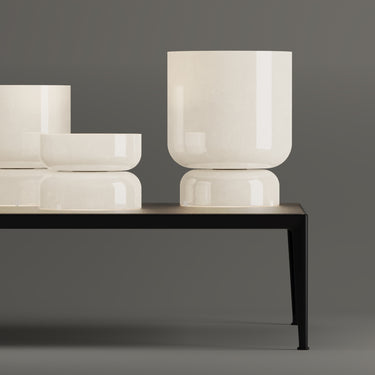 Totem Table lamps by Pablo in a line, room view