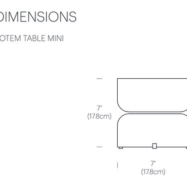 Pablo Designs Totem Table Mini lamp dimensions diagram