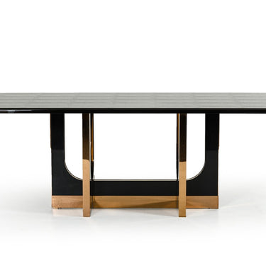 AX Padua Large Black Crocodile & Rosegold Dining Table