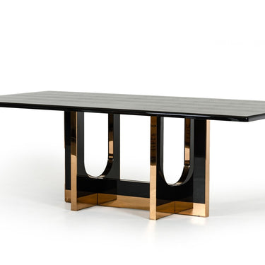 AX Padua Large Black Crocodile & Rosegold Dining Table