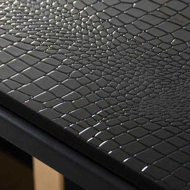 AX Padua Large Black Crocodile & Rosegold Dining Table