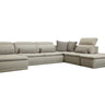 David Ferrari Panorama Italian Taupe Grey Fabric & Leather Modular Sectional Sofa