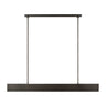 Dark bronze 54-inch modern linear chandelier with integrated LED for dining room.