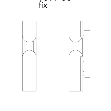 Dimension drawing of the Penta Clash wall sconce, Fixed version