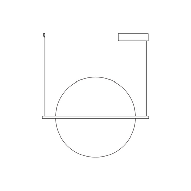 Technical drawing of the Penta Hang Out suspension lamp, composition 1