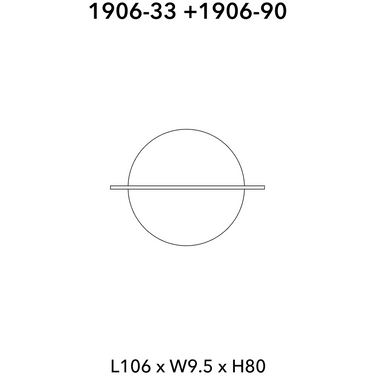 Technical drawing of the Penta Hang Out wall lamp, composition 2