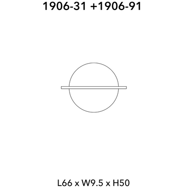 Technical drawing of the Penta Hang Out wall lamp, composition 3