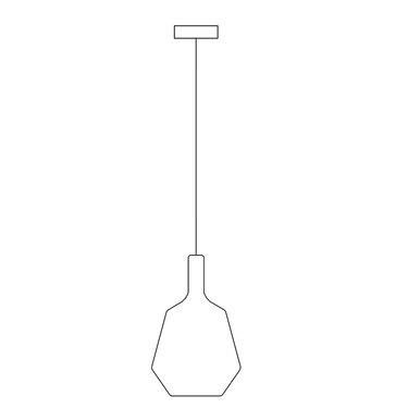 Technical drawing of the Penta MoM Glossy Fatty pendant with dimensions