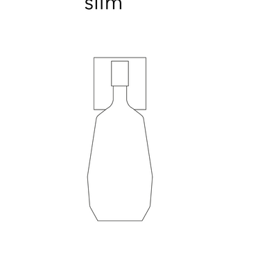 Technical drawing of the Penta MoM Slim wall sconce with dimensions