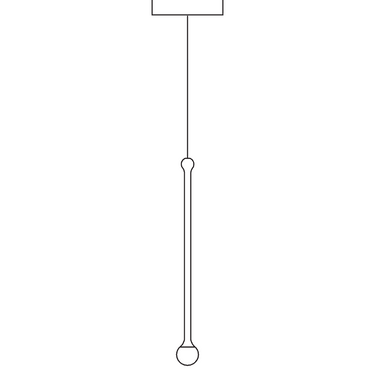 Dimension drawing of the Penta Storm Mini pendant, 13 in (33 cm) stem