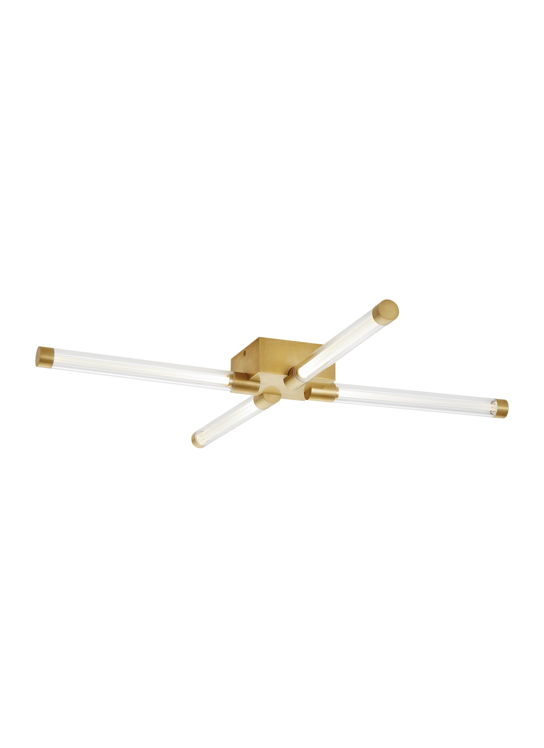 Phobos Flush Mount Wide in Contemporary Interior - Natural Brass